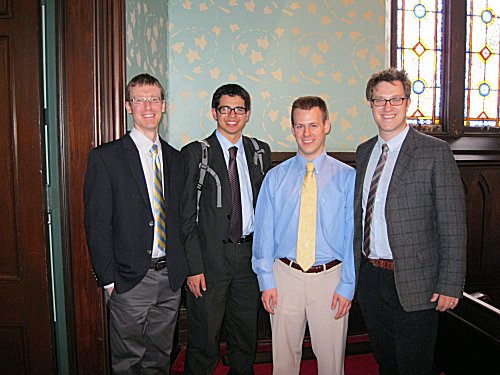 Four guys at recital in honor of Doug
                        Reed.
