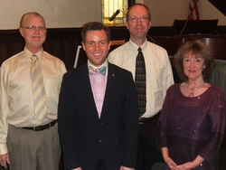 Four performers at historic organ
                            concert.