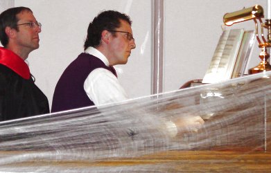 Boo
                          in Boonville concert, Matthew Vanover at
                          organ