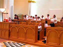 Group in chancel at St. Meinrad.