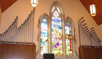 Bethel UCC
                Evansville view of Hooded Trumpet on back wall