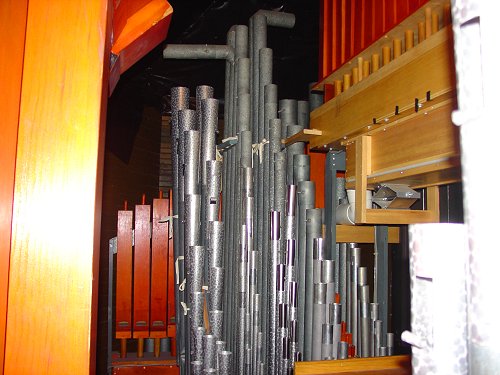 Inside pipe
          chamber at Boonville Main St. Methodist Church.