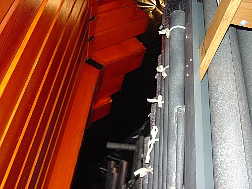 Large pipes in
          chamber.