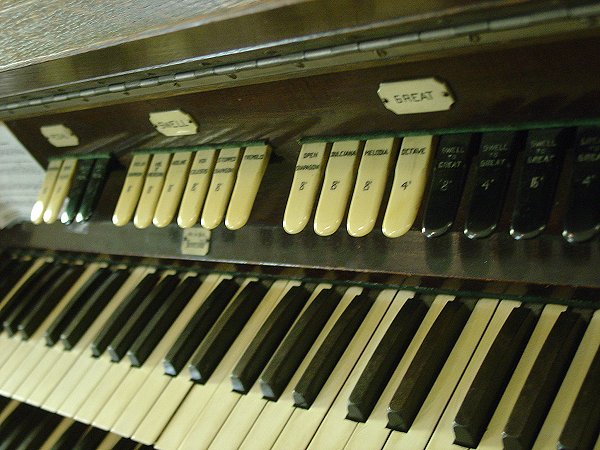 First Avenue Presby Church organ keyboard