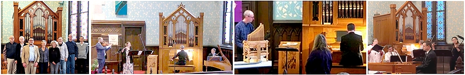 Collage of
musical performances utilizing the Giesecke organ