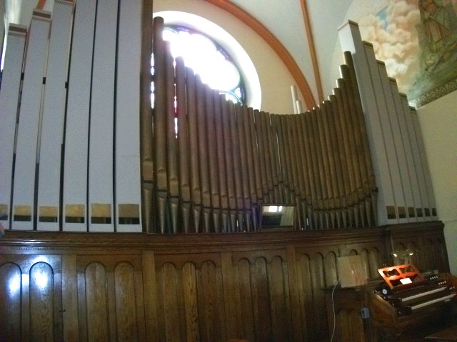 St. Anthony's close up of organ pipes.