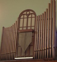 St. Benedict
                Cathedral in Evansville, organ facade