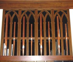 St. Paul's
                Episcopal CHurch, Evansville, IN, view of organ pipes