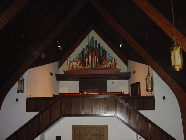 Trinity Episcopal Church Owensboro KY, view of organ in choir loft gallery