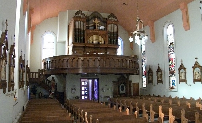 Rear organ gallery at St. Pius.