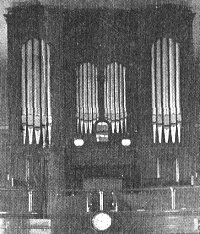 Zion UCC
                Evansville, view of 1864 Ulbricht organ in rear gallery